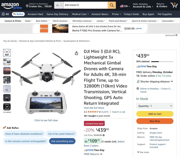 DJI Mini 3 Hits Lowest Price In 30 Days: Amazon Slashes 20% Off All Three Models | ADrones | 3