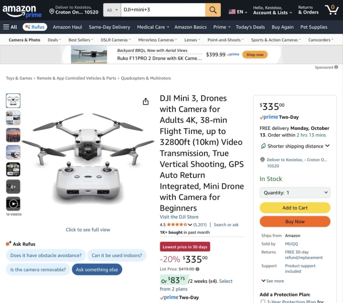 DJI Mini 3 Hits Lowest Price In 30 Days: Amazon Slashes 20% Off All Three Models | ADrones | 2