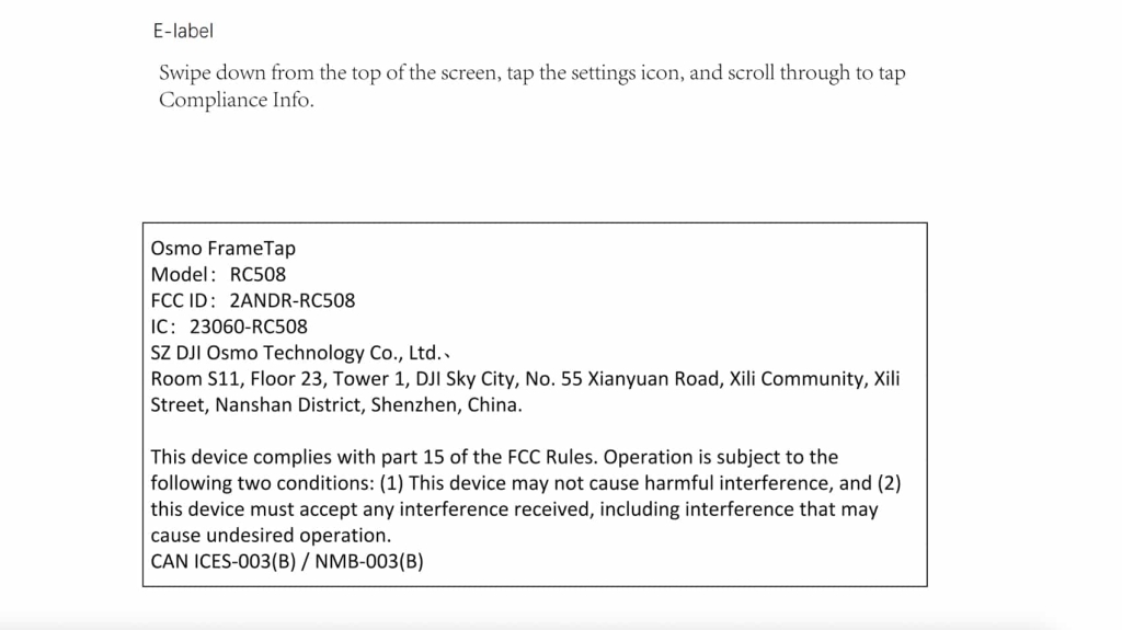 DJI Osmo FrameTap Appears In FCC Filing DJI Osmo FrameTap Appears In FCC Filing | ADrones | 3