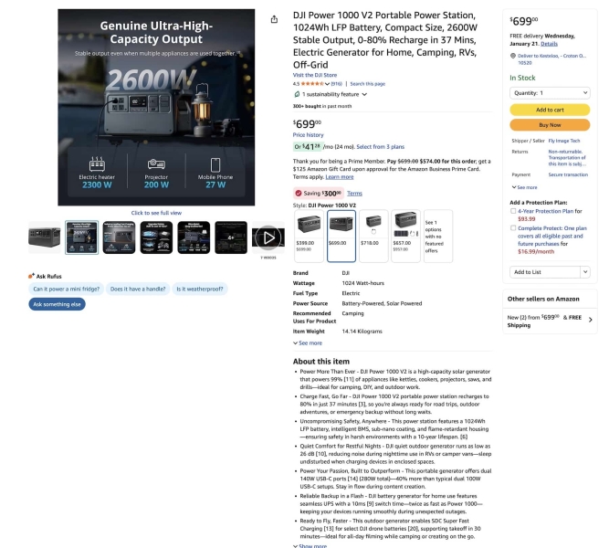 DJI Power 2000 Drops To $699 On Amazon: 46% Off Makes This The Best Drone Field Charging Deal Of 2026 | ADrones | 2