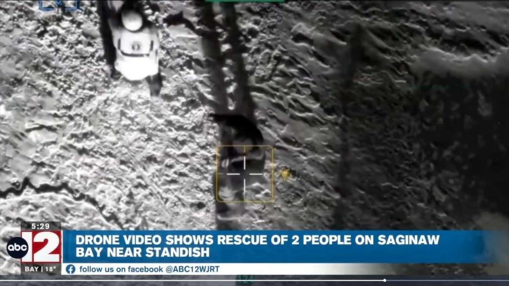 Drone Finds Couple After Ice Rescue On Saginaw Bay Drone Finds Couple After Ice Rescue On Saginaw Bay | ADrones | 1
