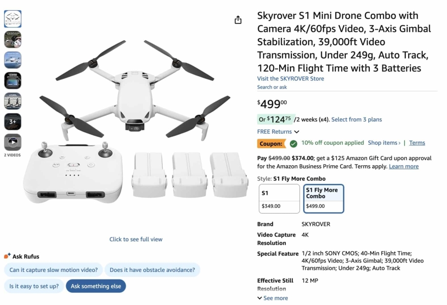 Skyrover S1 Drones Now 15% Off With Amazon Coupon Plus DroneXL Exclusive Code Skyrover S1 Drones Now 15% Off With Amazon Coupon Plus DroneXL Exclusive Code | ADrones | 2