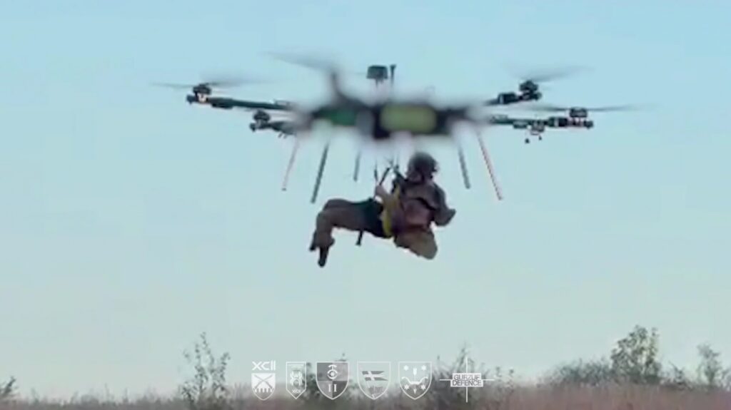 Ukraine Uses Heavy-Lift Drone to Evacuate Wounded Soldier in First Documented Rescue Ukraine Uses Heavy-Lift Drone to Evacuate Wounded Soldier in First Documented Rescue | ADrones | 1